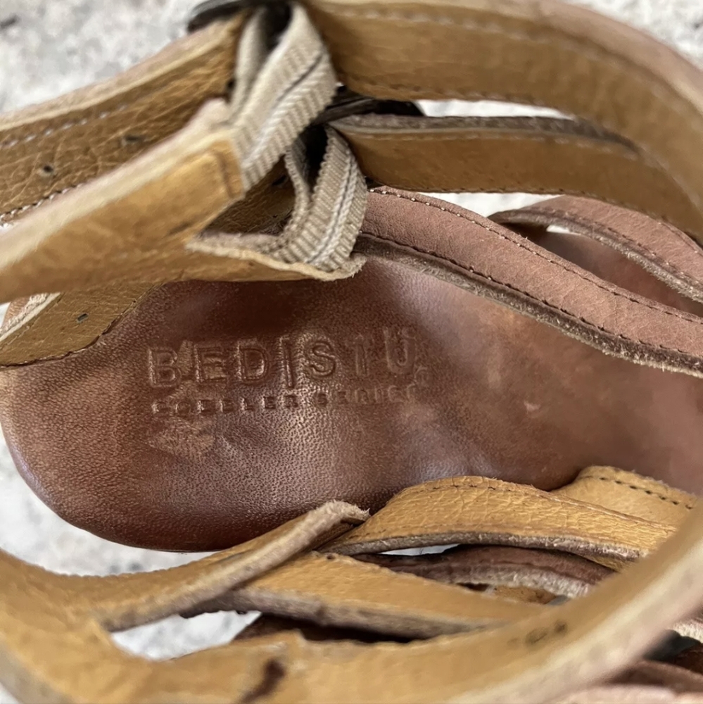 SOLD Bed Stu Juliana Tan Rustic Genuine Leather Strappy Sandals Sz 10 - Picture 12 of 14